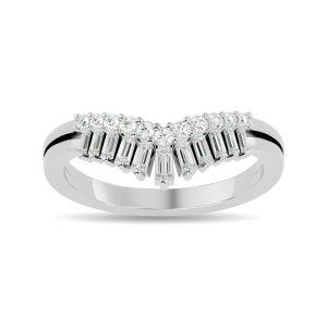 Diamond 1/3 Ct.tw Chevron Band in 10K White Gold