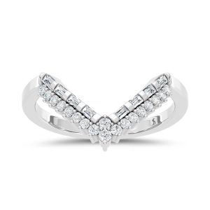 Diamond Chevron Band 1/5 Ct.tw in 14K White Gold