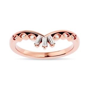 Diamond 1/6 Ct.tw Chevron Band in 14K Rose Gold