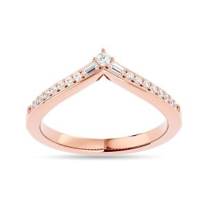 Diamond 1/6 Ct.tw Chevron Band in 10K Rose Gold