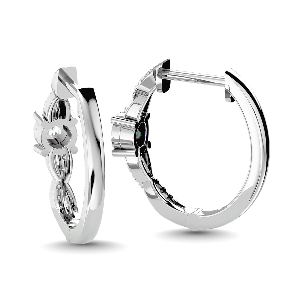 Diamond 1/4 Ct.Tw. Hoop Earrings in 14K White Gold