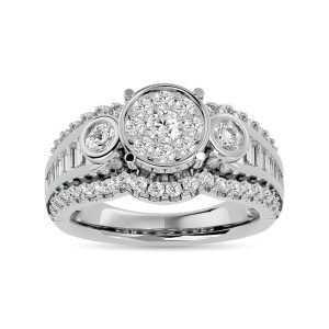 Diamond Engagement Ring 1 1/2 Ct.tw in 14K White Gold