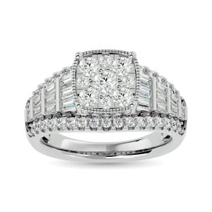 Diamond Engagement Ring 1 1/2 Ct.tw in 10K White Gold