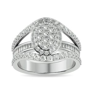 Diamond Engagement Ring 1 1/2 Ct.tw in 14K White Gold