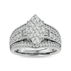 Diamond Engagement Ring 1 1/2 Ct.tw in 14K White Gold