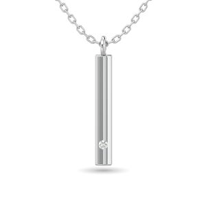 Diamond Bar Pendant 1/50 Ct.tw in 10K White Gold