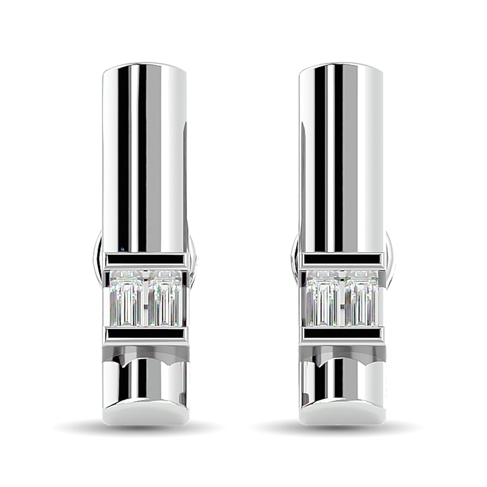 Diamond 1/20 Ct.tw Bar Earrings in 10K White Gold