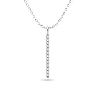 Diamond Bar Pendant 1/8 Ct.tw in 10K White Gold
