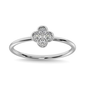 Diamond 1/5 Ct.tw Clover Ring in 14K White Gold