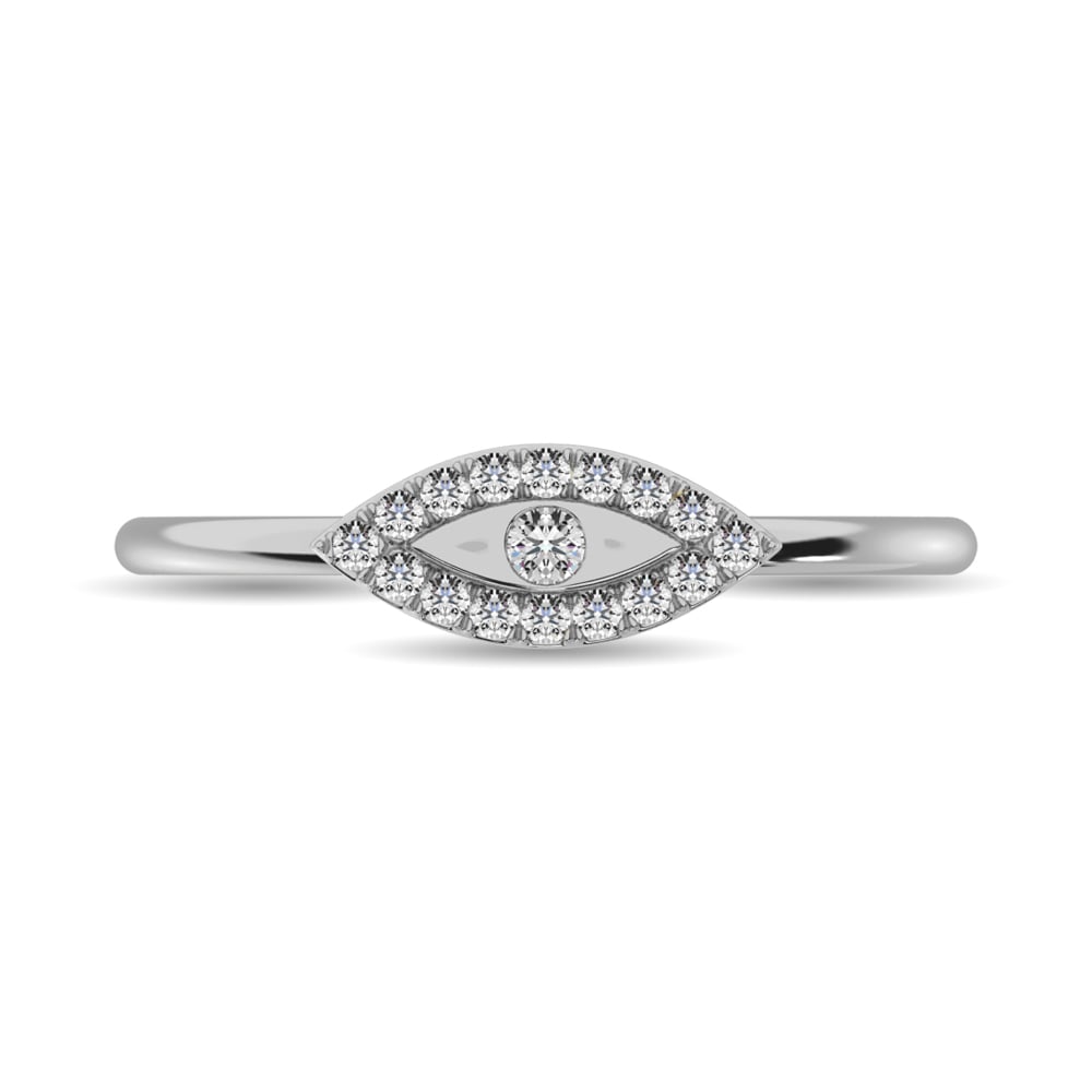 Diamond 1/10 Ct.tw Round Cut Fashion Ring in 10K White Gold