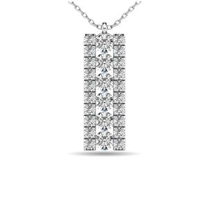 Diamond 1/4 Ct.tw Bar Pendant in 14K White Gold