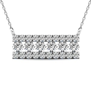 Diamond 1/4 Ct.tw Bar Necklace in 14K White Gold