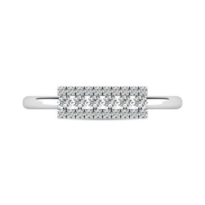 Diamond 1/4 Ct.tw Bar Ring in 14K White Gold