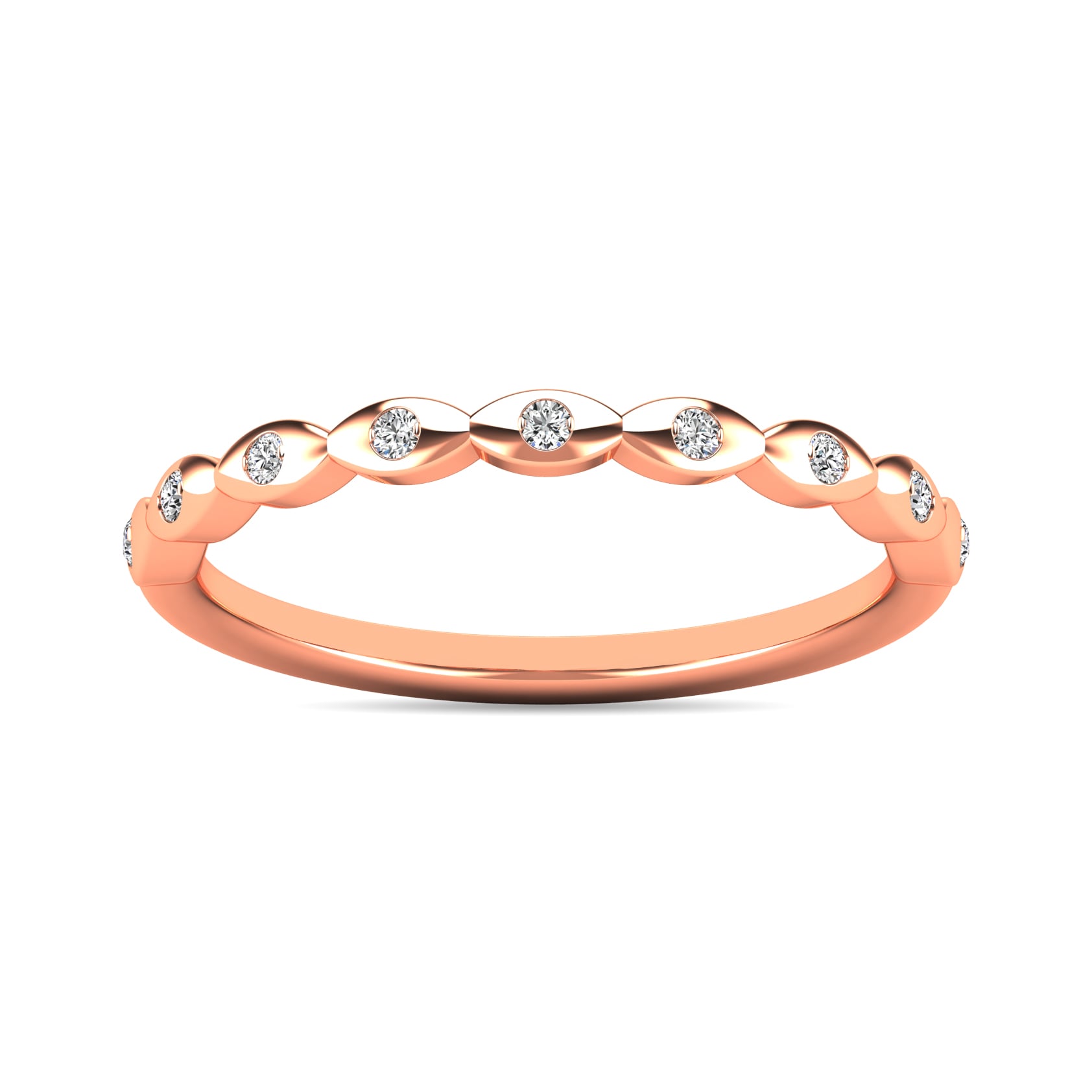 Diamond 1/10 Ct.tw Stackable Ring in 10K Rose Gold
