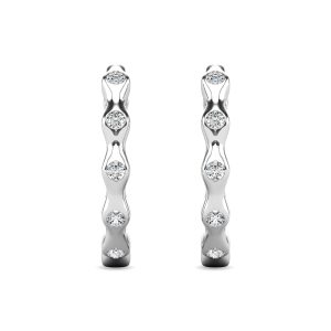Diamond 1/10 Ct.tw Hoop Earrings in 10K White Gold