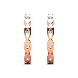 Diamond 1/10 Ct.tw Hoop Earrings in 10K Rose Gold