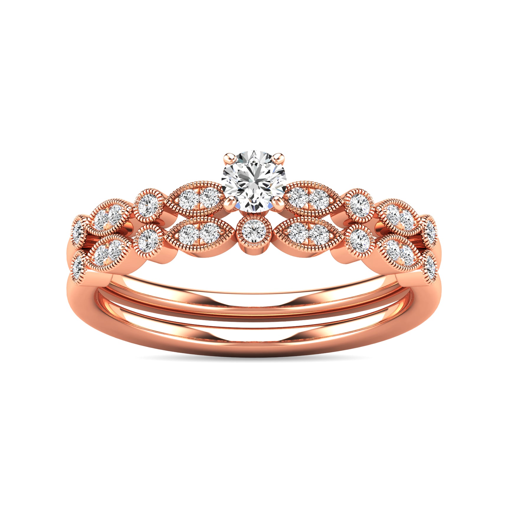 Diamond 1/3 Ct.tw Bridal Ring in 10K Rose Gold