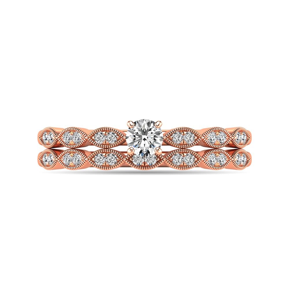 Diamond 1/3 Ct.tw Bridal Ring in 10K Rose Gold