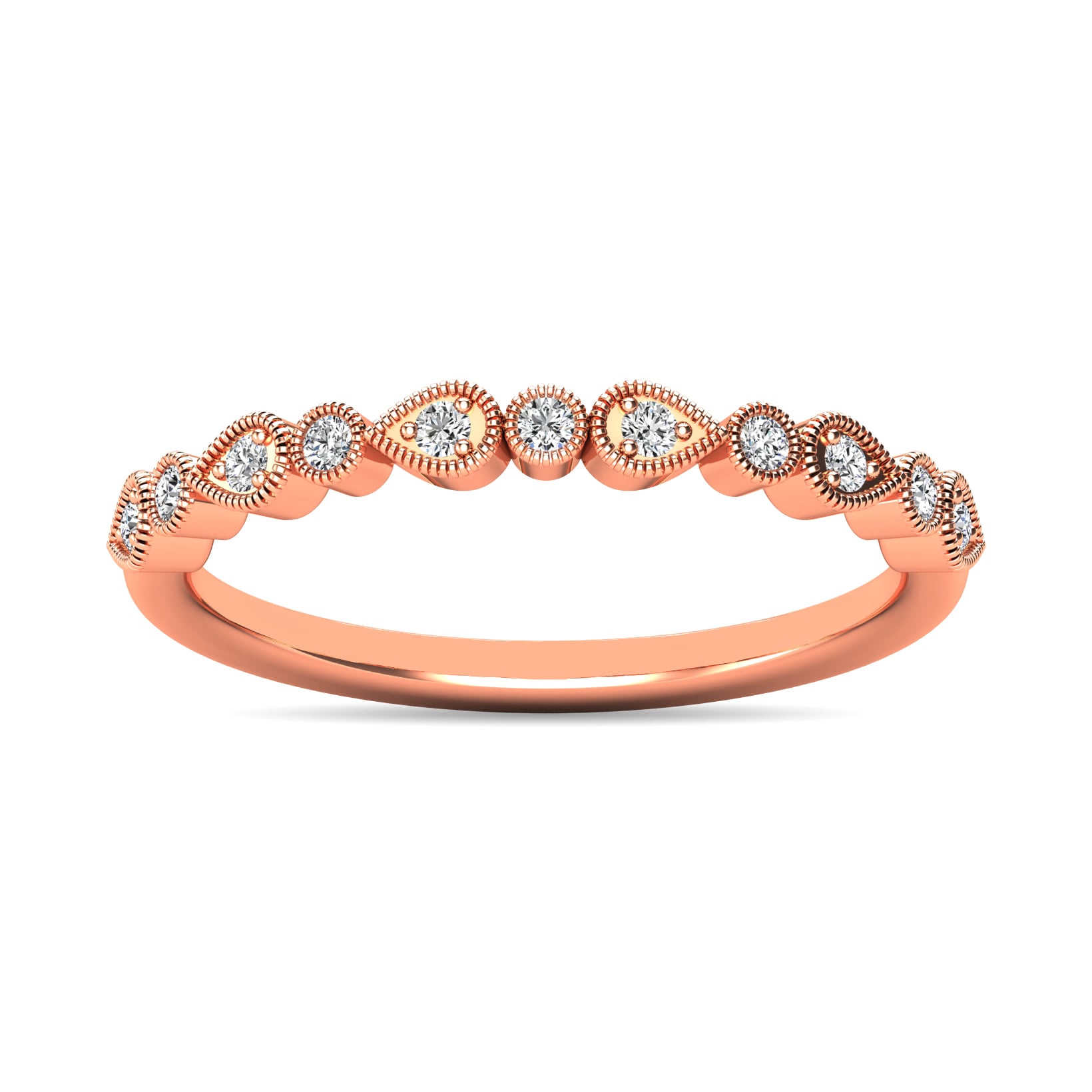 Diamond 1/10 Ct.tw Stackable Ring in 10K Rose Gold