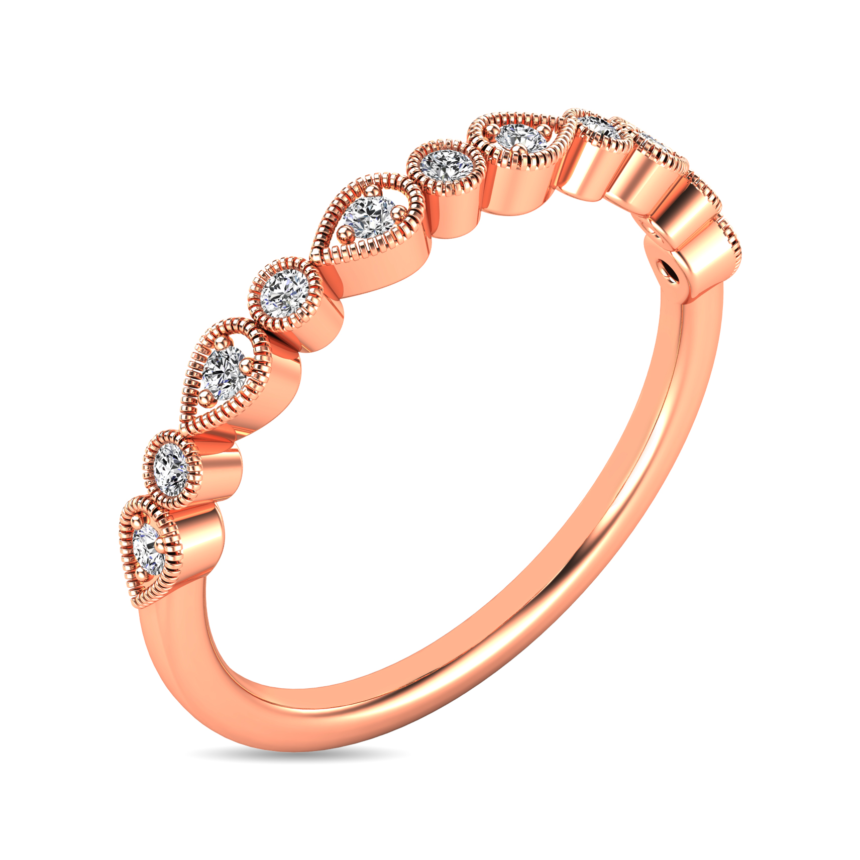 Diamond 1/10 Ct.tw Stackable Ring in 10K Rose Gold