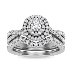 Diamond 1 Ct.Tw. Round Cut Bridal Ring in 14K White Gold