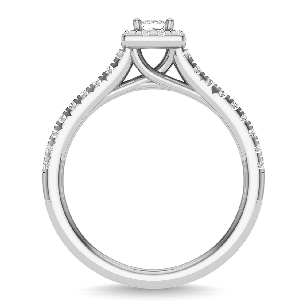 Diamond 3/4 Ct.Tw. Princess Cut Bridal Ring in 14K White Gold