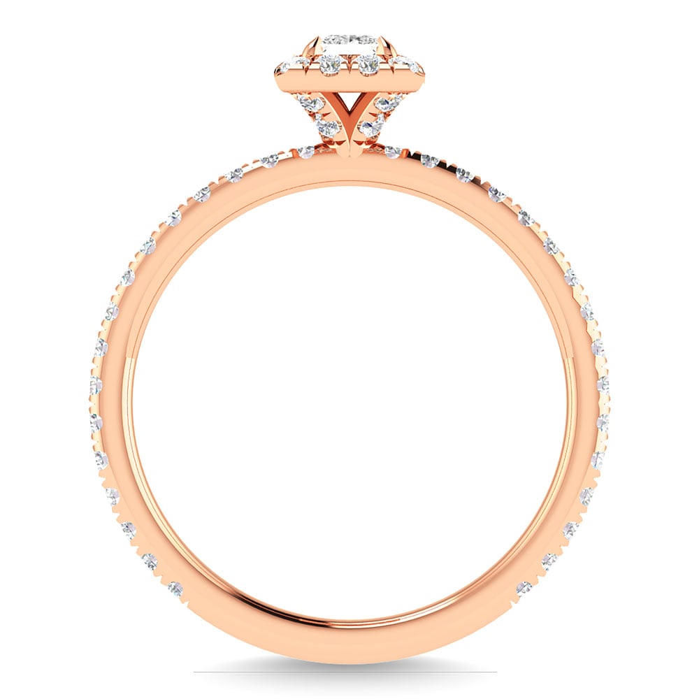 Diamond 3/4 Ct.Tw. Princess Cut Engagement Ring in 14K Rose Gold