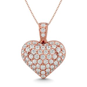 Diamond 1 Ct.tw Heart Pendant in 10K Pink Gold