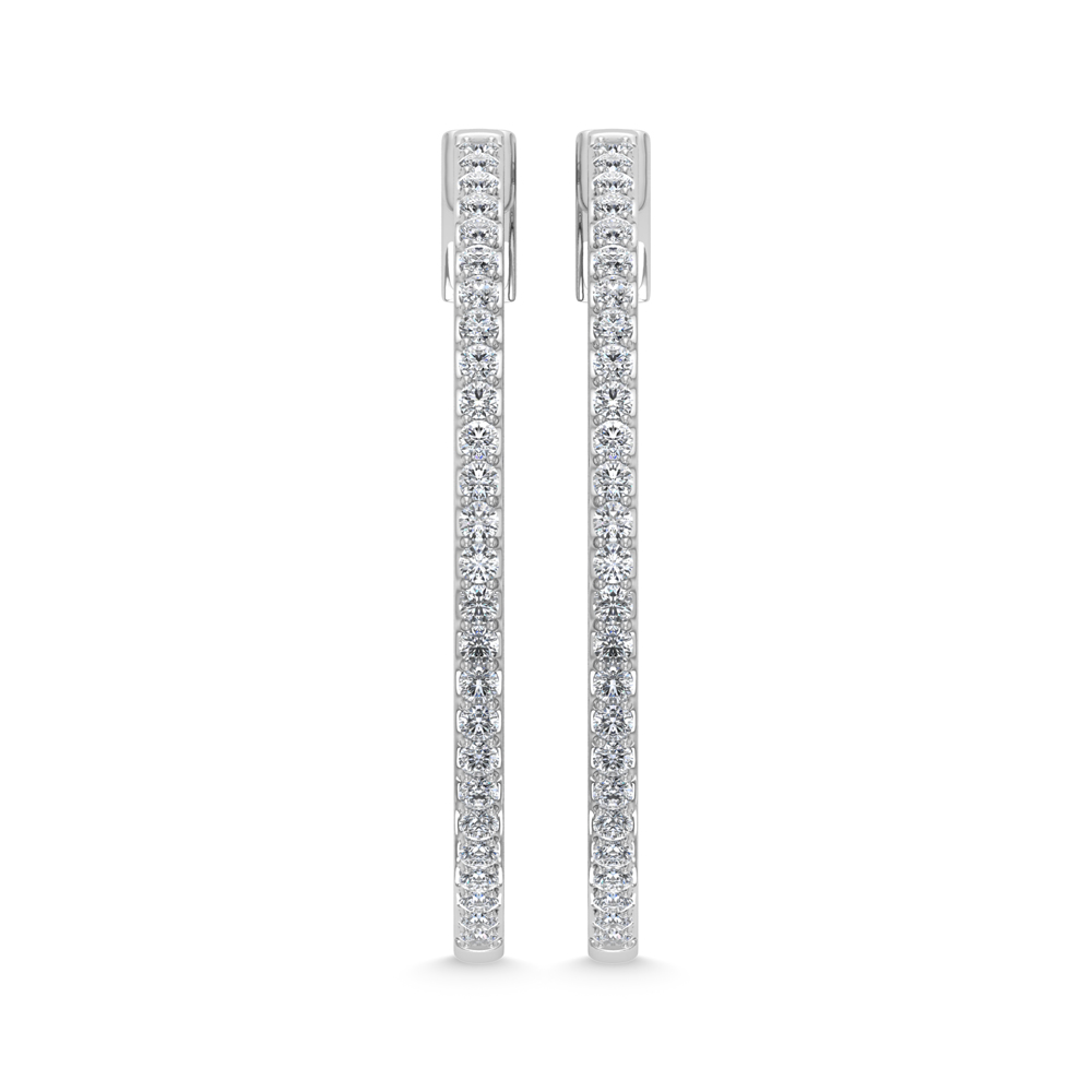 Diamond 1 Ct.Tw. Hoop Earrings in 10K White Gold