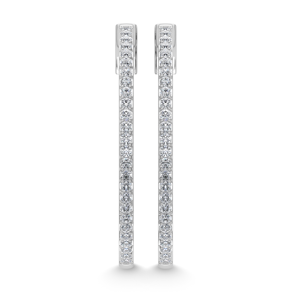 Diamond 1 Ct.Tw. Hoop Earrings in 10K White Gold