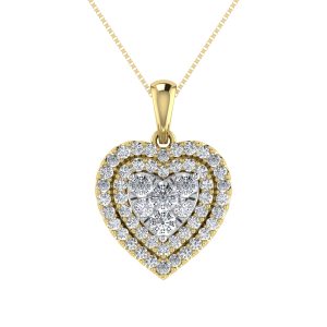 Diamond 3/4 Ct.Tw. Heart Pendant in 10K Yellow Gold