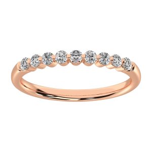 10K Rose Gold 1/4 Ct.Tw. Diamond Stackable Band