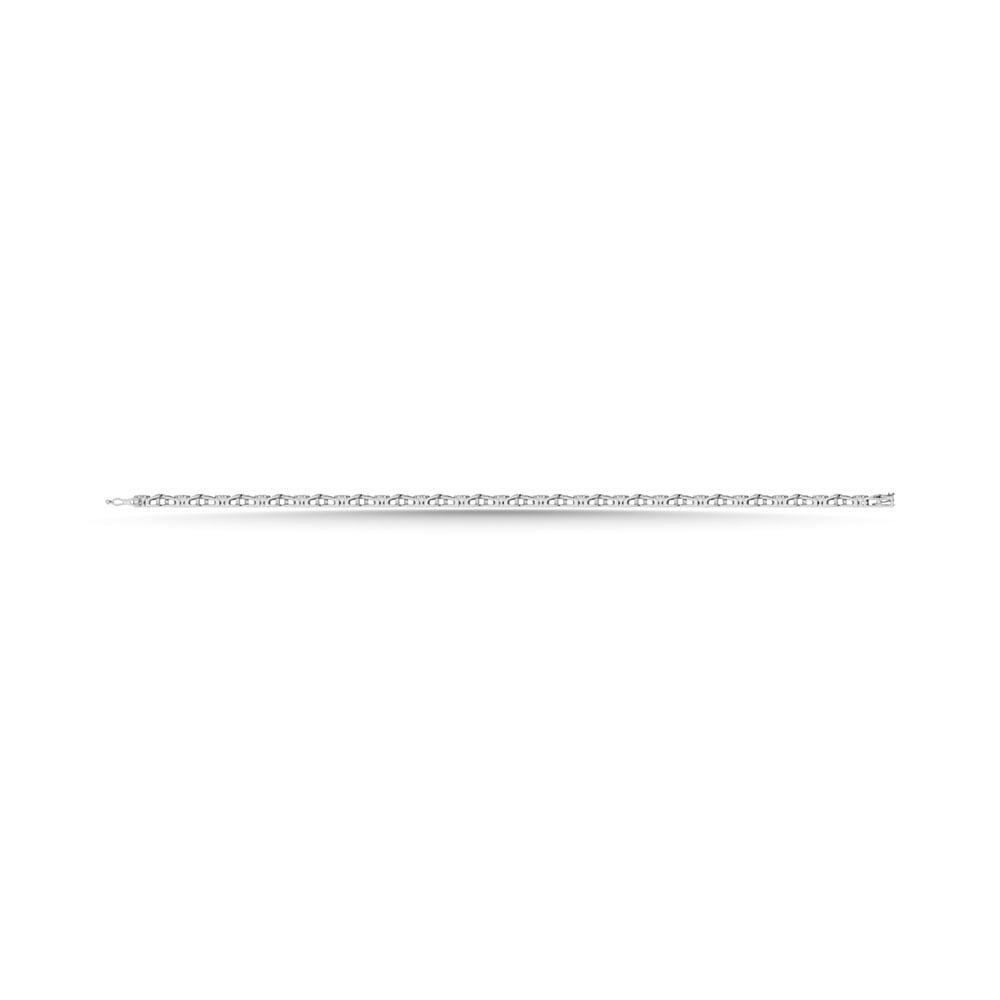 Diamond 1/4 Ct.Tw. Flower Fashion Bracelet in 925 Silver
