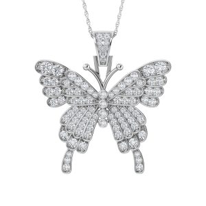Diamond  5/8 Ct.Tw. Butterfly Pendant in 10K White Gold