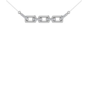 10K White Gold 1/10 Ct.Tw. Diamond Cuban Link Necklace