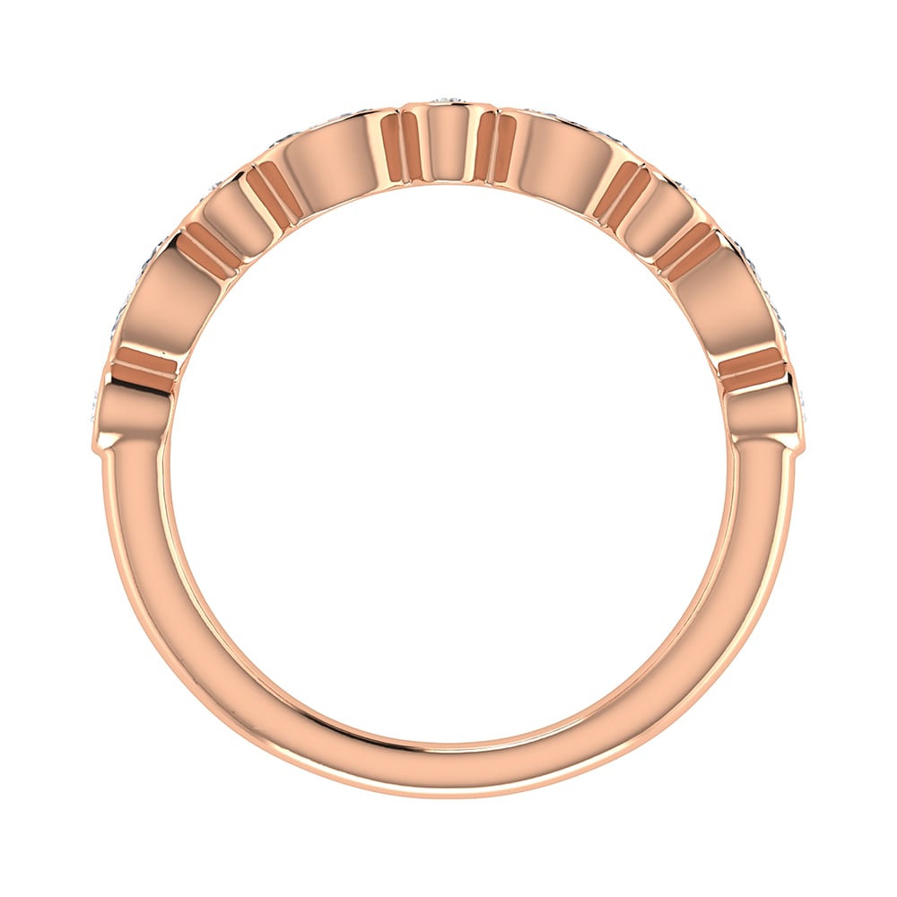14K Pink Gold 1/3.Tw. Diamond Stack Band