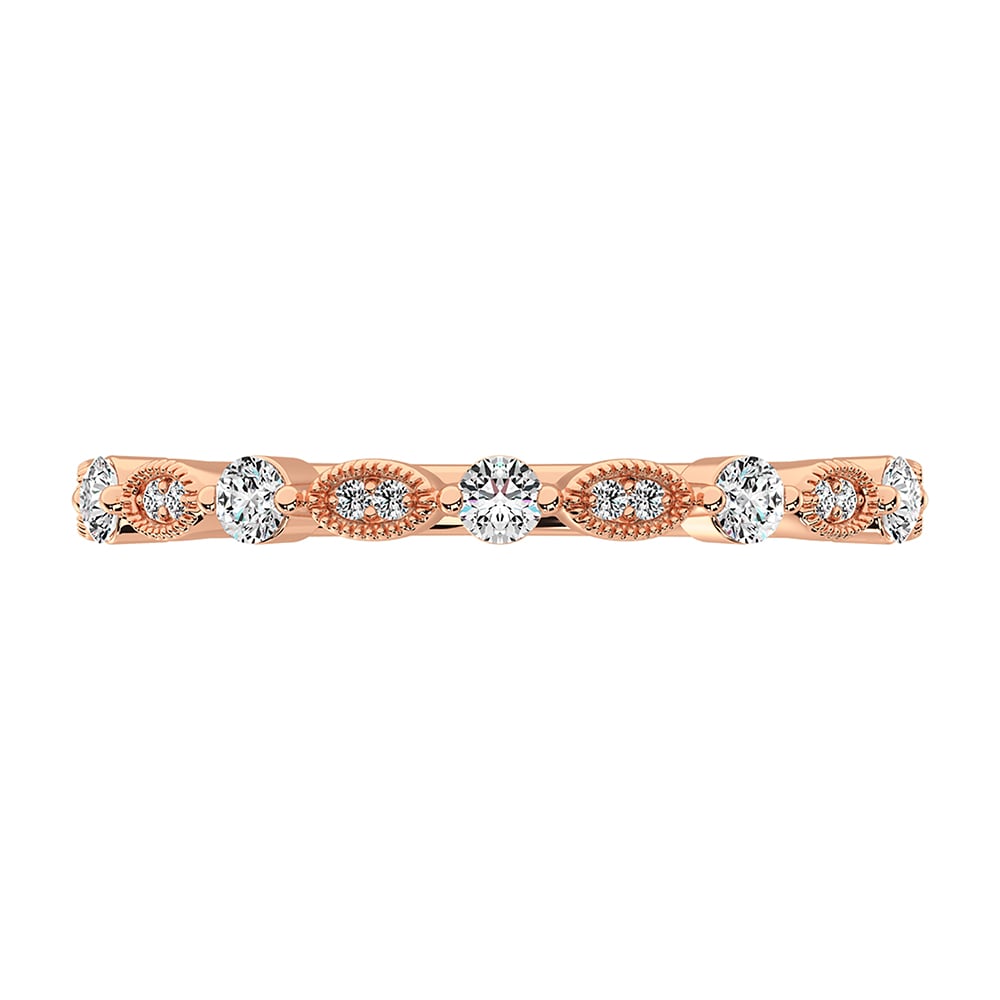 14K Rose Gold 1/5 Ct.Tw. Diamond Stack Bands