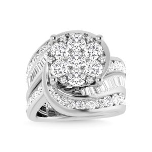 Diamond 4 Ct.Tw. Cluster Engagement Ring in 14K White Gold