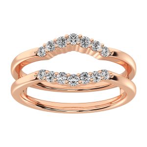 10K Rose Gold 1/3 Ct.Tw. Diamond Chevron Guard Ring