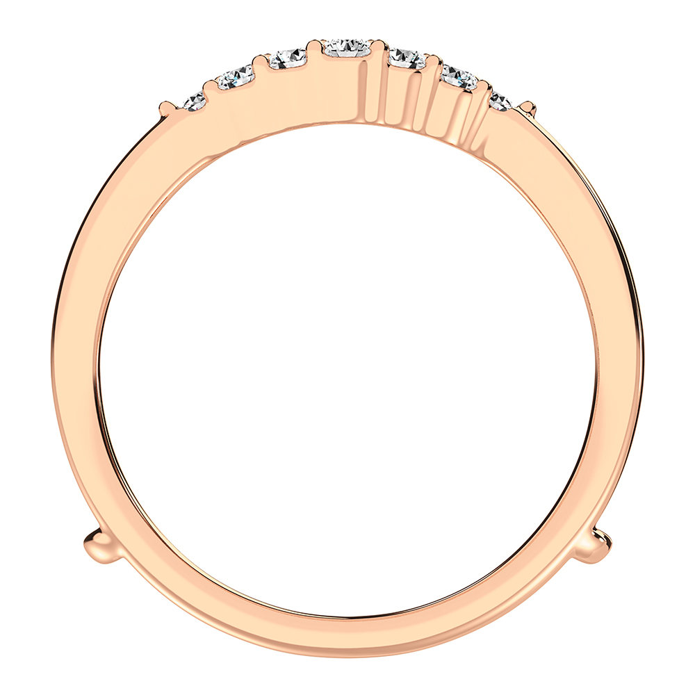 10K Rose Gold 1/3 Ct.Tw. Diamond Chevron Guard Ring