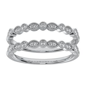14K White Gold 1/2 Ct.Tw. Diamond Guard Ring