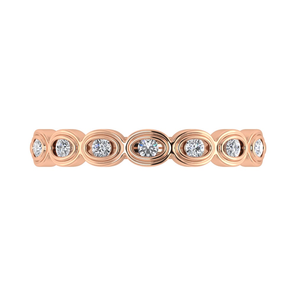 Diamond 1/6 Ct.Tw. Stack Band in 10K Rose Gold