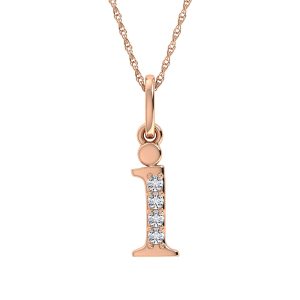 Diamond 1/20 Ct.Tw. Letter I Pendant in 10K Rose Gold