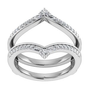 Diamond 1/3 Ct.Tw. Chevron Guard Ring in 14K White Gold