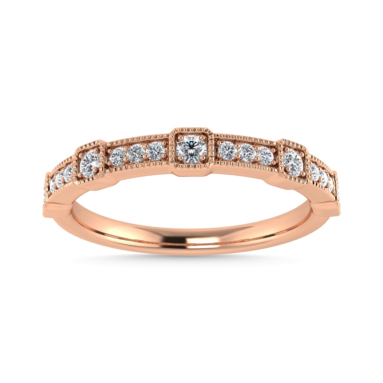 Diamond 1/6 Ct.Tw. Stackable Band in 14K Rose Gold