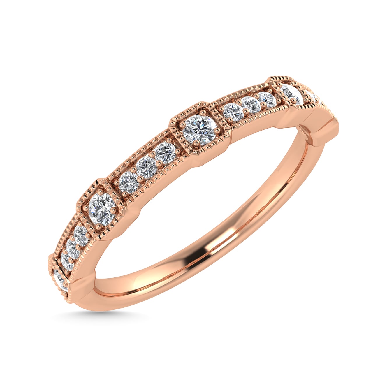 Diamond 1/6 Ct.Tw. Stackable Band in 14K Rose Gold