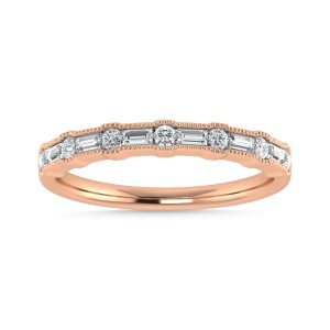 Diamond 1/4 Ct.Tw. Ladies Wedding Band in 14K Rose Gold