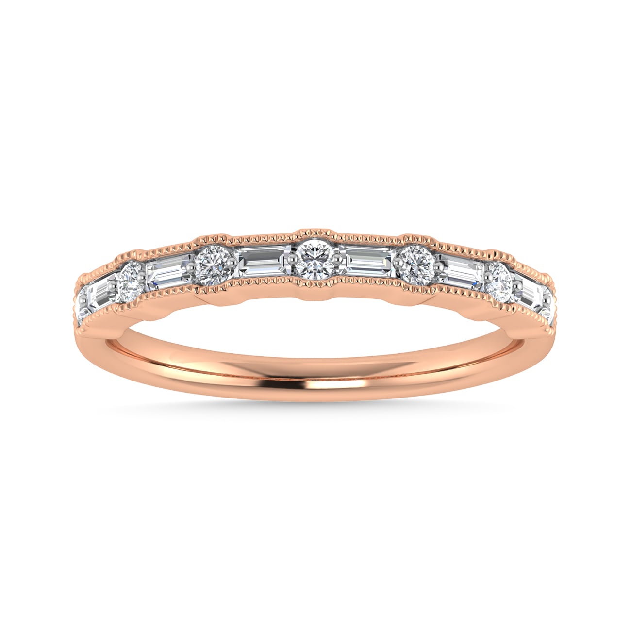 Diamond 1/4 Ct.Tw. Ladies Wedding Band in 14K Rose Gold
