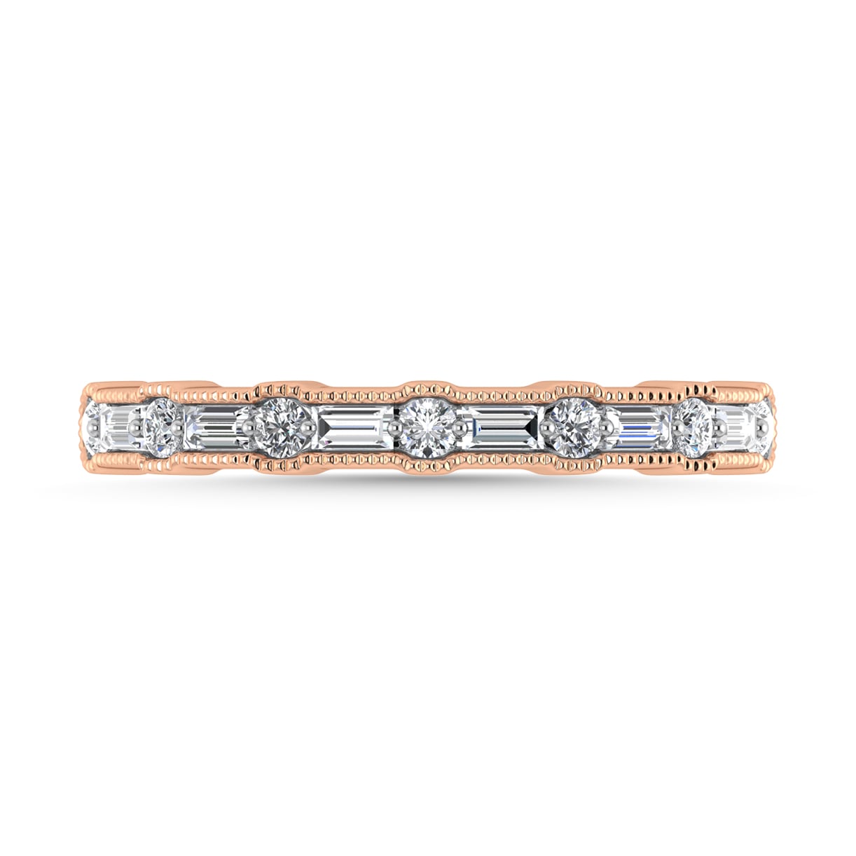 Diamond 1/4 Ct.Tw. Ladies Wedding Band in 14K Rose Gold