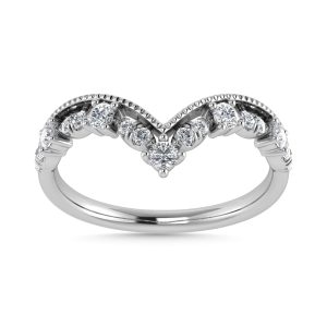 Diamond 1/5 Ct.Tw. Chevron Band in 10K White Gold